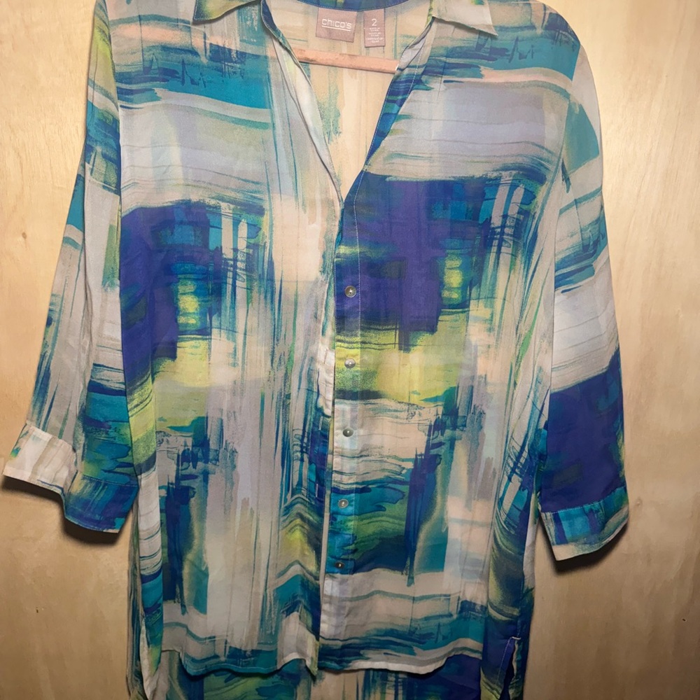 Chico's Multicolor Abstract Women's Top